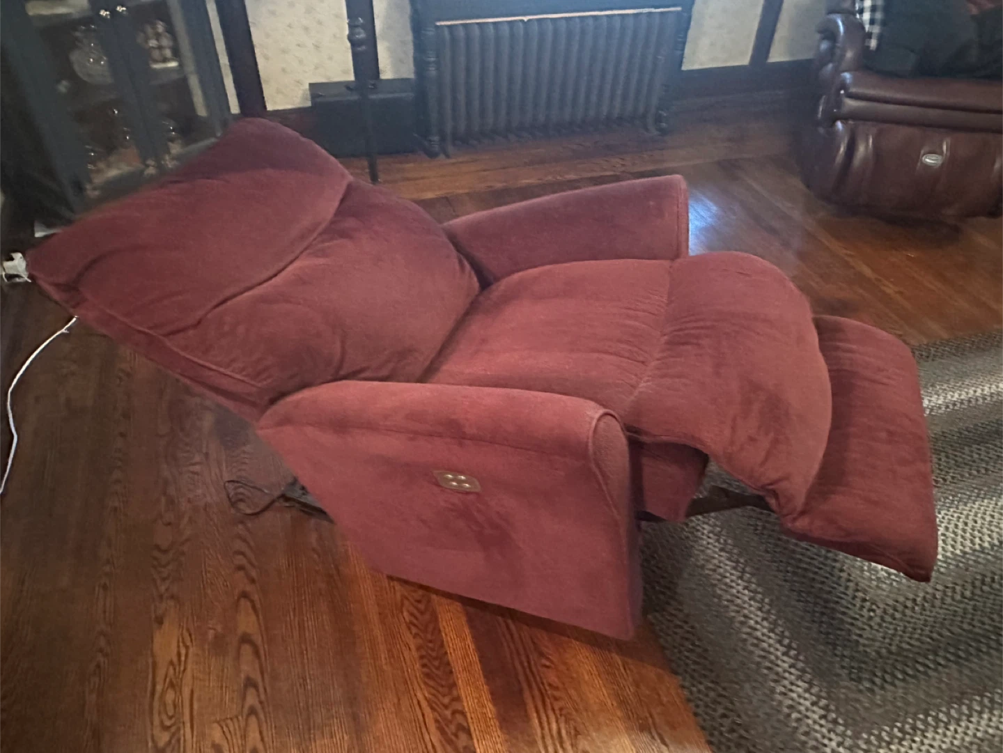 Set of 2 Burgundy  Electric Recliner Chair - photo 2