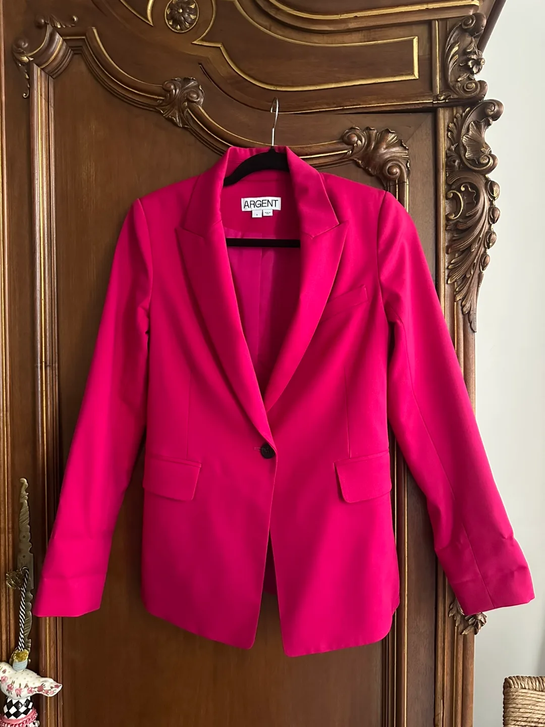 Argent Hot Pink Seasonless Wool Blazer Size 4 Retail $395