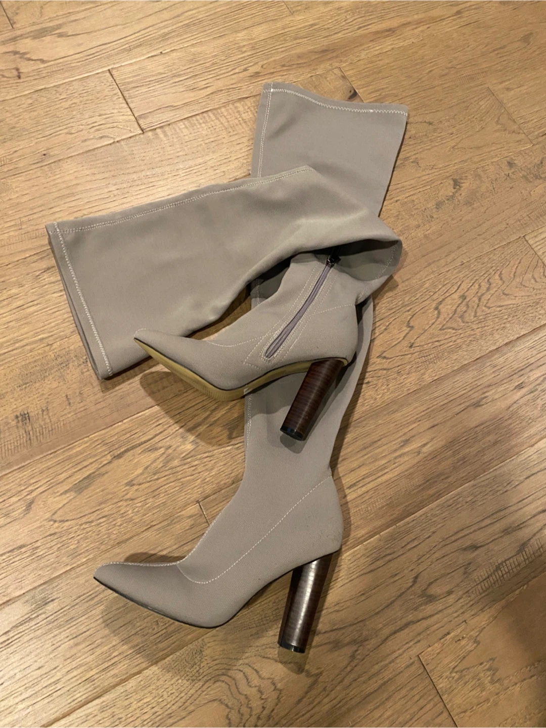 Over-the-knee Boots, Grey, Size 7.5
