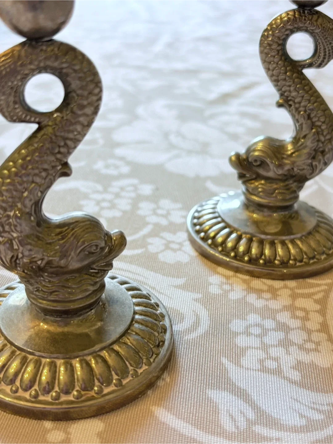 🐬 Silver-Plated Dolphin Candlestick Holders (Pair)!✨