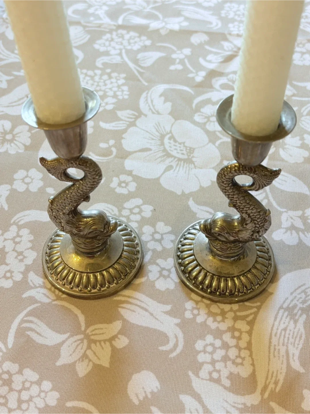 🐬 Silver-Plated Dolphin Candlestick Holders (Pair)!✨ image indicator(2)