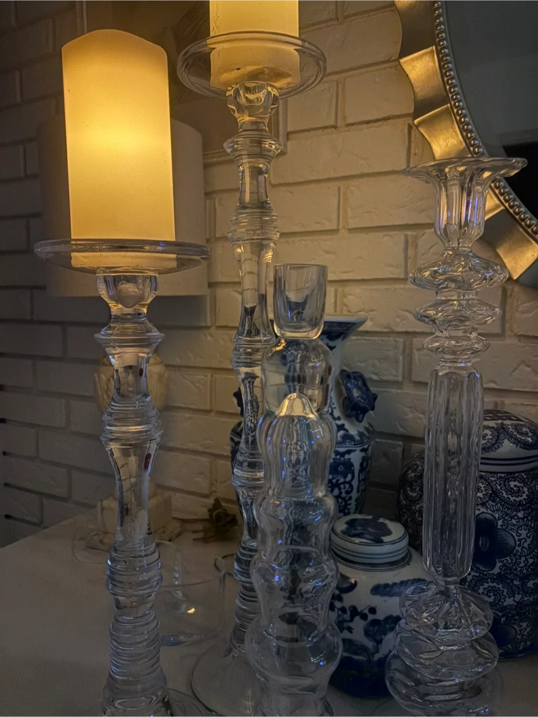 ✨ Set of 4 Glass Candle Holders – Perfect for Special Events 💎