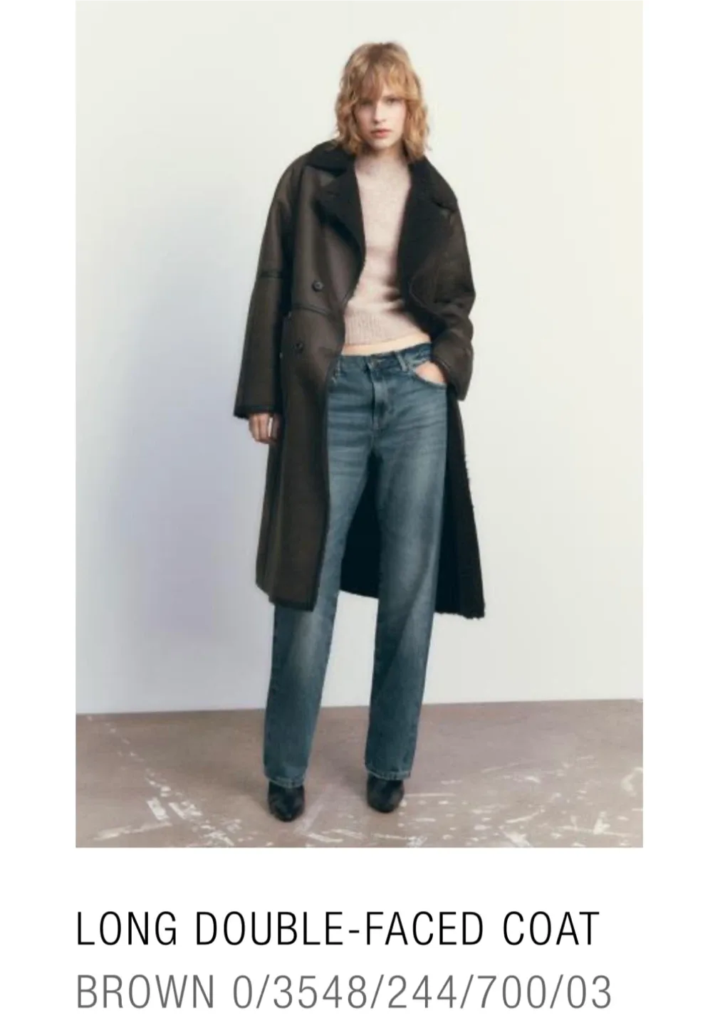 Zara Long Double-Faced Coat image indicator(3)