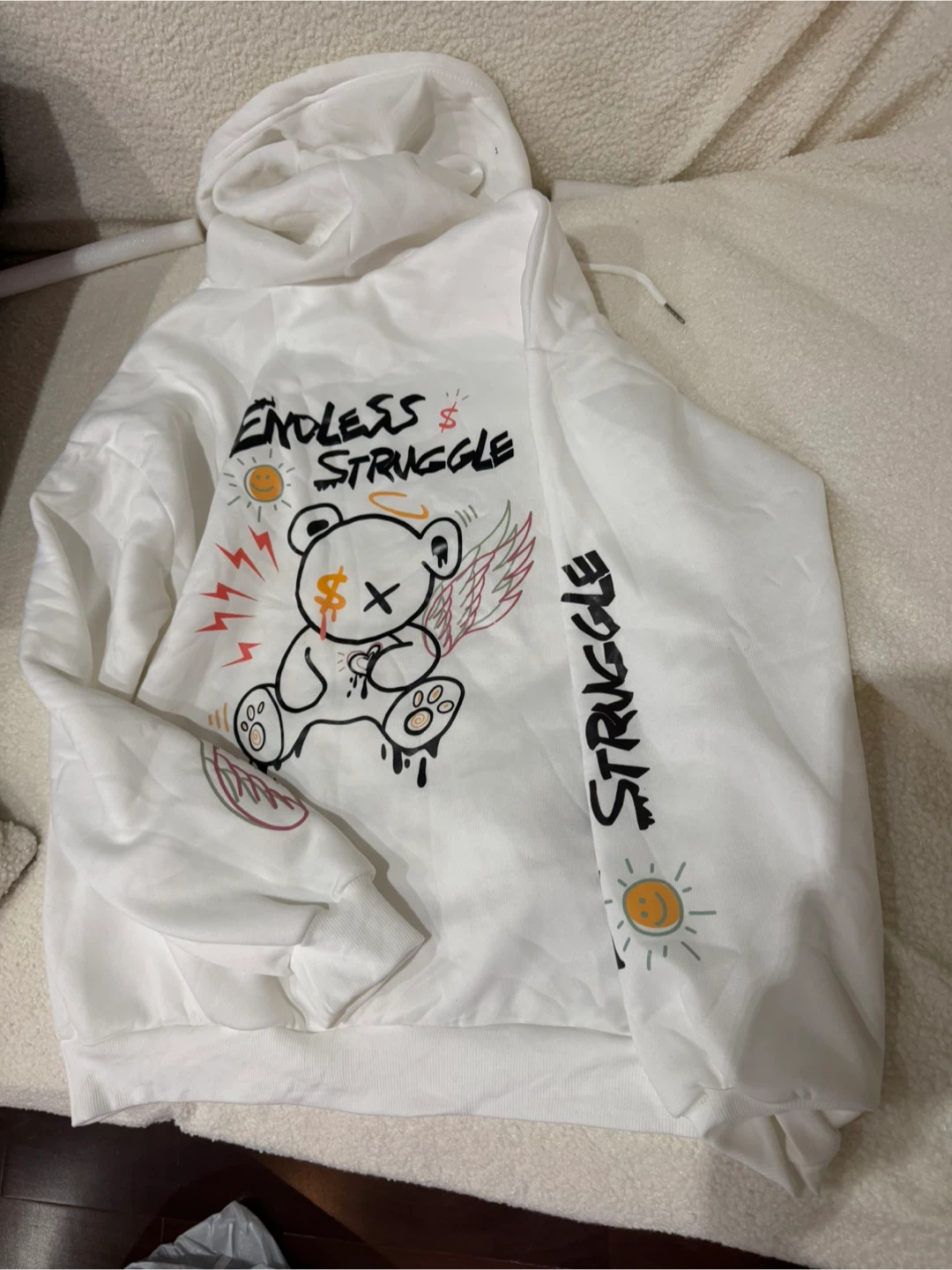 White Graphic Hoodie 12-16 years
