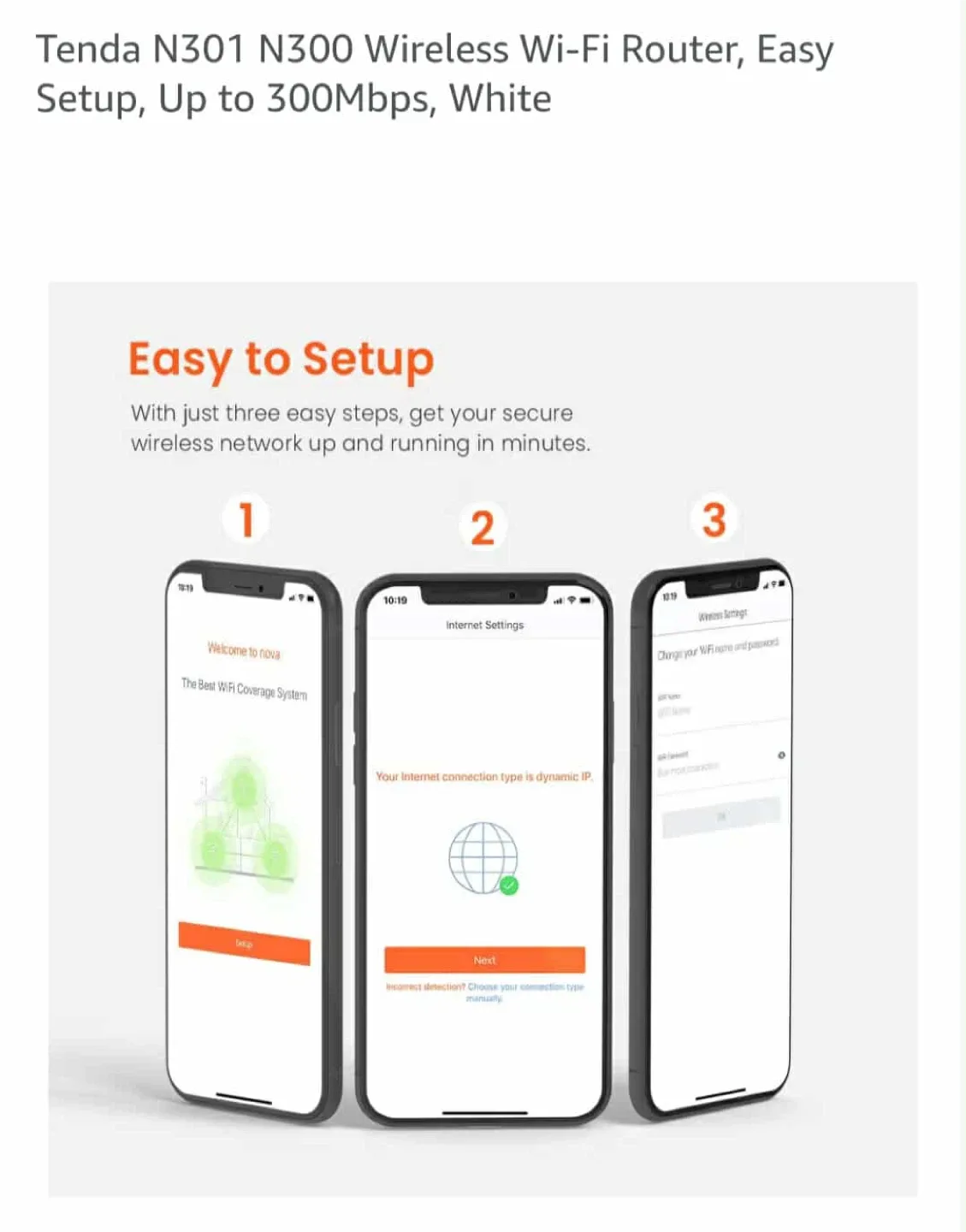 Tenda N301 N300 Wireless Wi-Fi Router, Easy Setup, Up to 300Mbp image indicator(3)