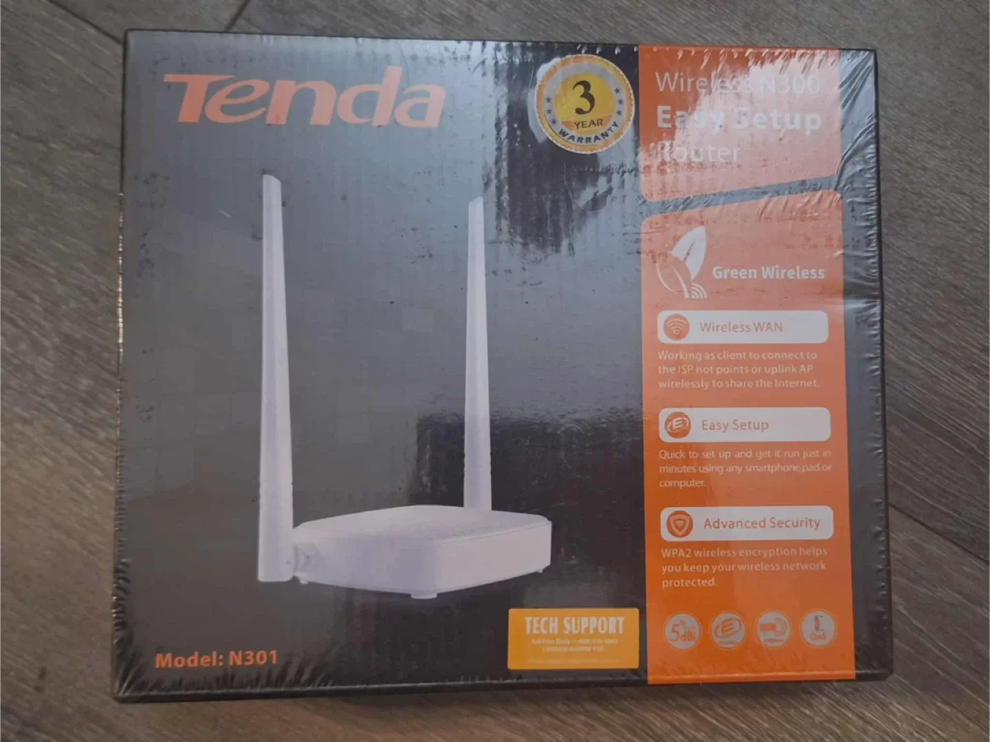 Tenda N301 N300 Wireless Wi-Fi Router, Easy Setup, Up to 300Mbp image indicator(6)