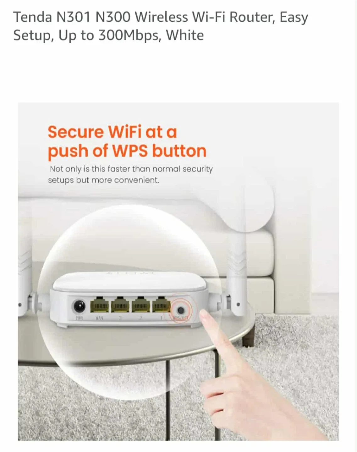 Tenda N301 N300 Wireless Wi-Fi Router, Easy Setup, Up to 300Mbp image indicator(2)