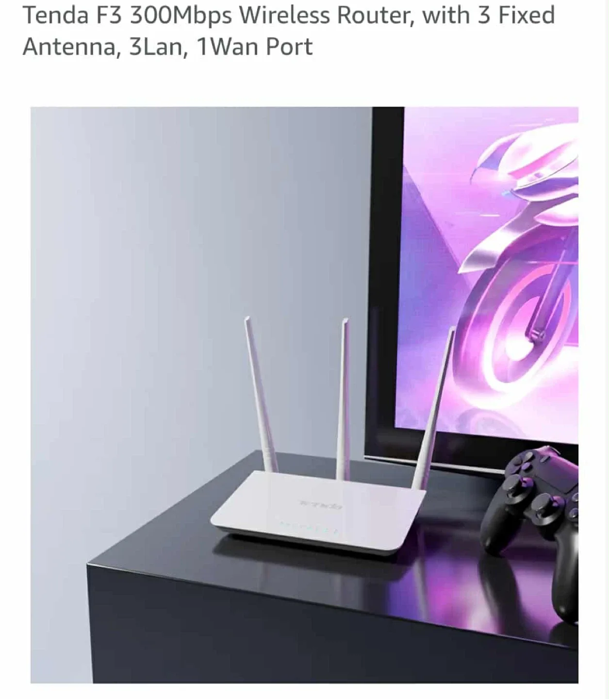 Tenda F3 300Mbps Wireless Router, with 3 Fixed Antenna, 3Lan image indicator(3)