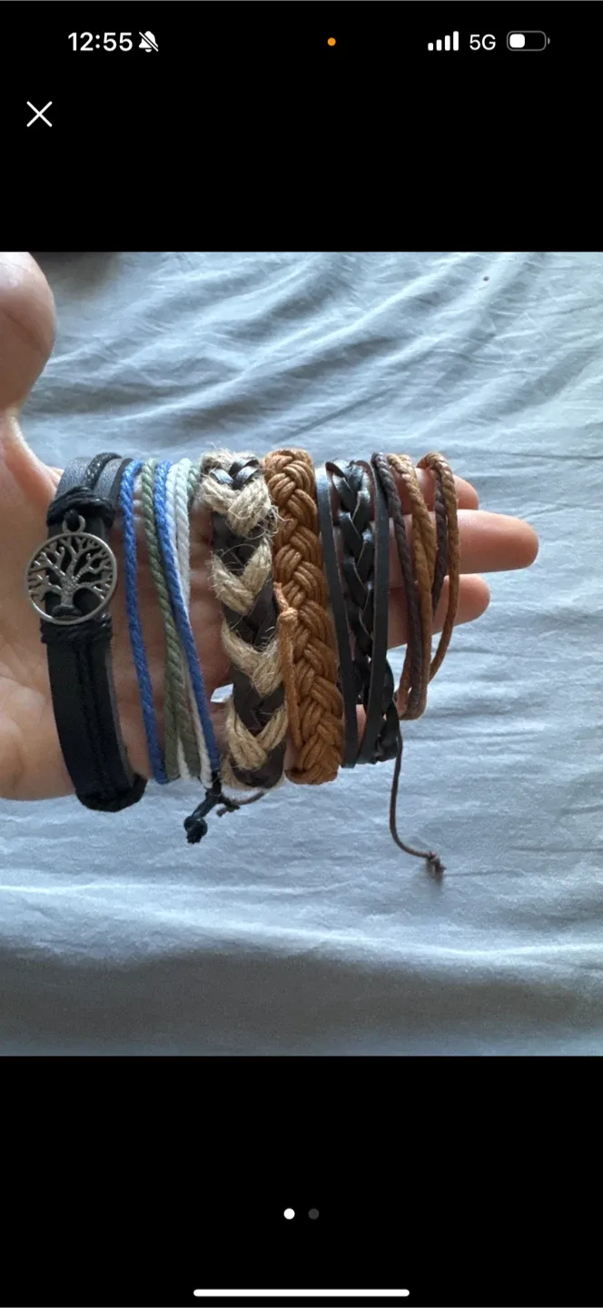 Assorted Men's Bracelets - Leather, Braided