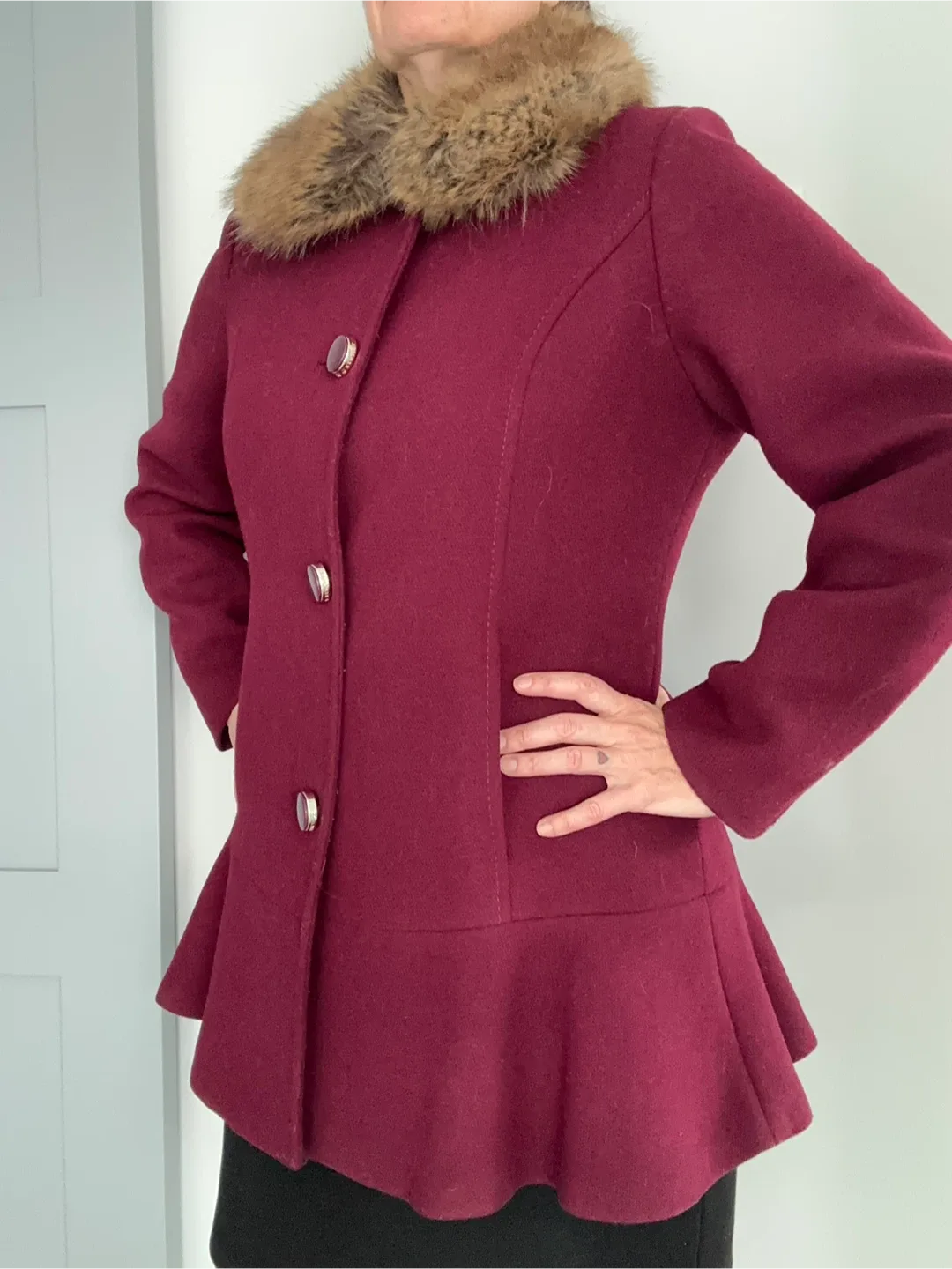 Kate Spade New York Peacoat w/ Faux Fur Collar - Size L/G image indicator(5)