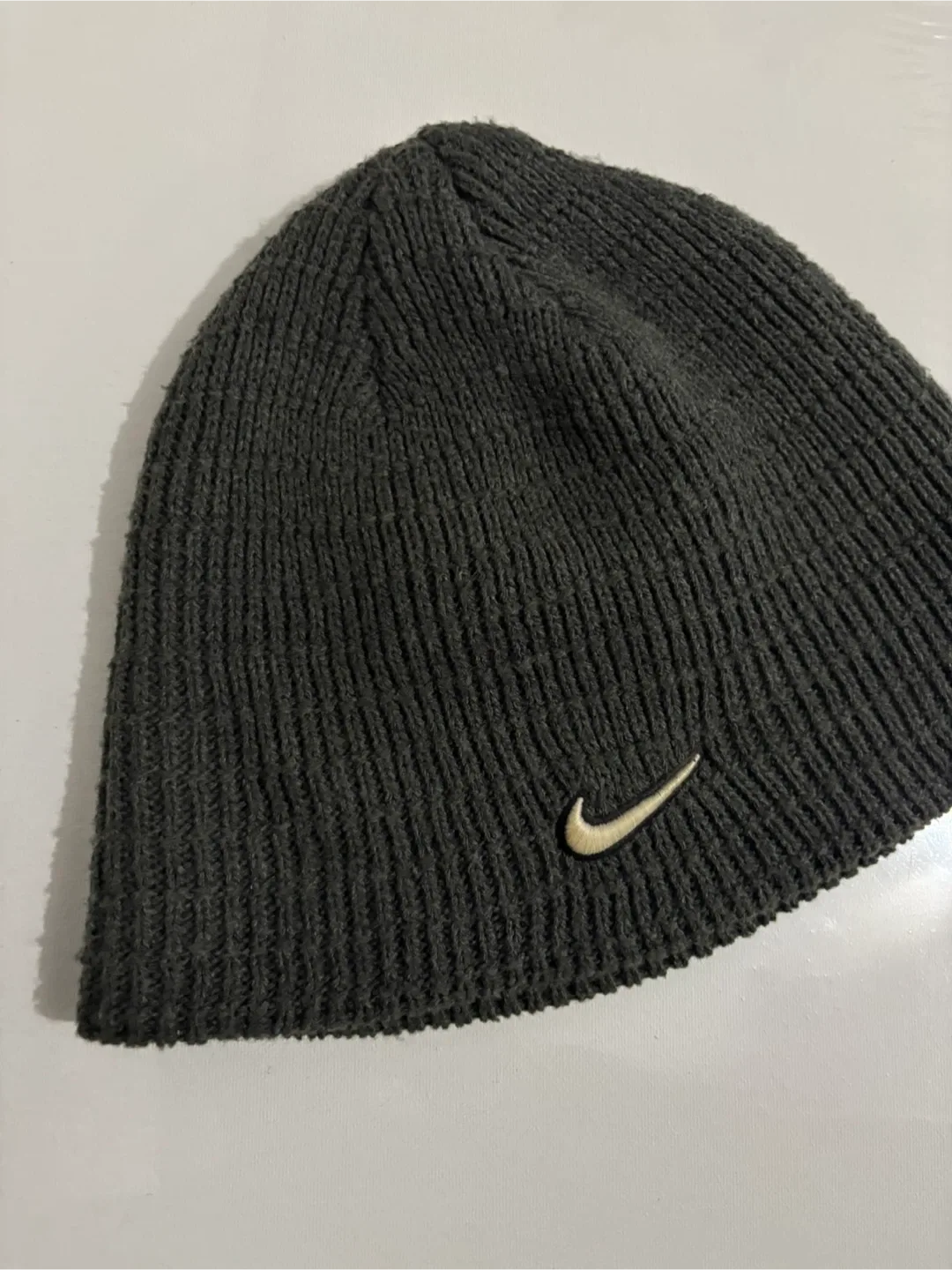 Vintage Nike mini swoosh knit beanie y2k 2000s hat image indicator(2)