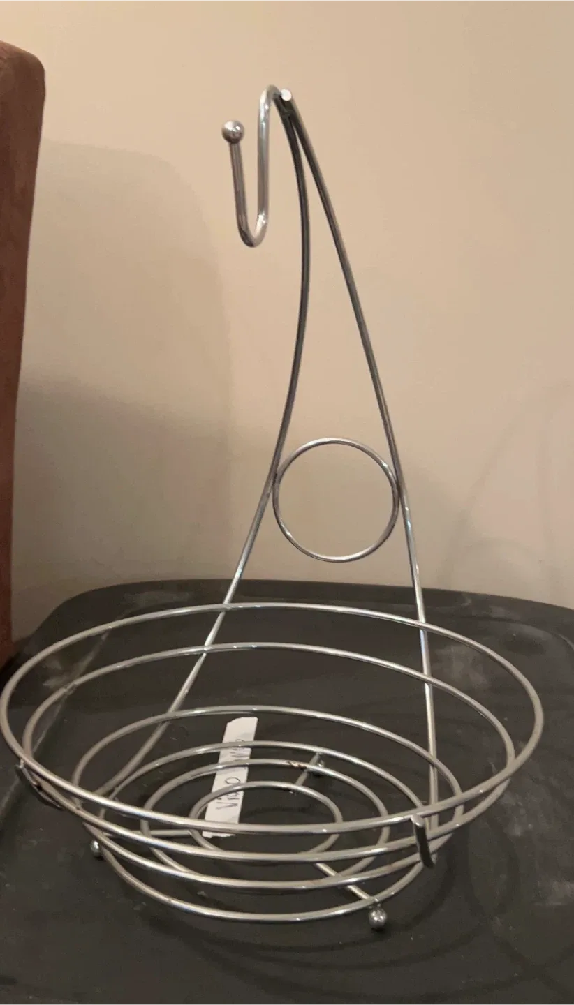Silver Fruit Basket with Banana Hook