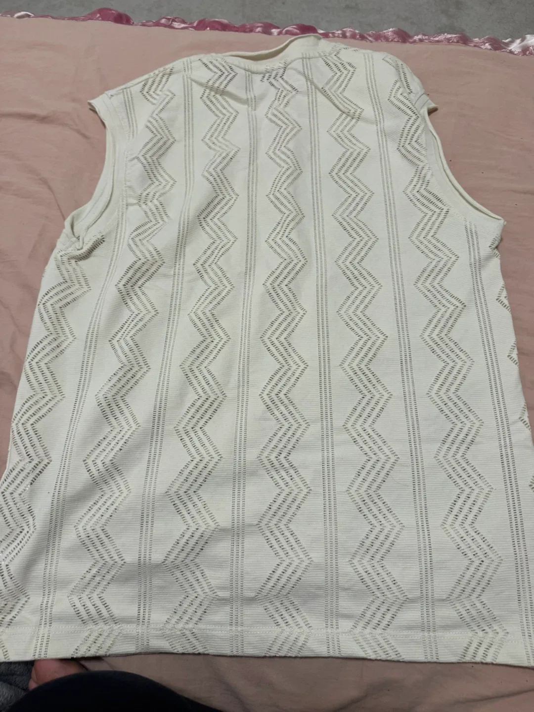 Zara White Patterned Sleeveless Top