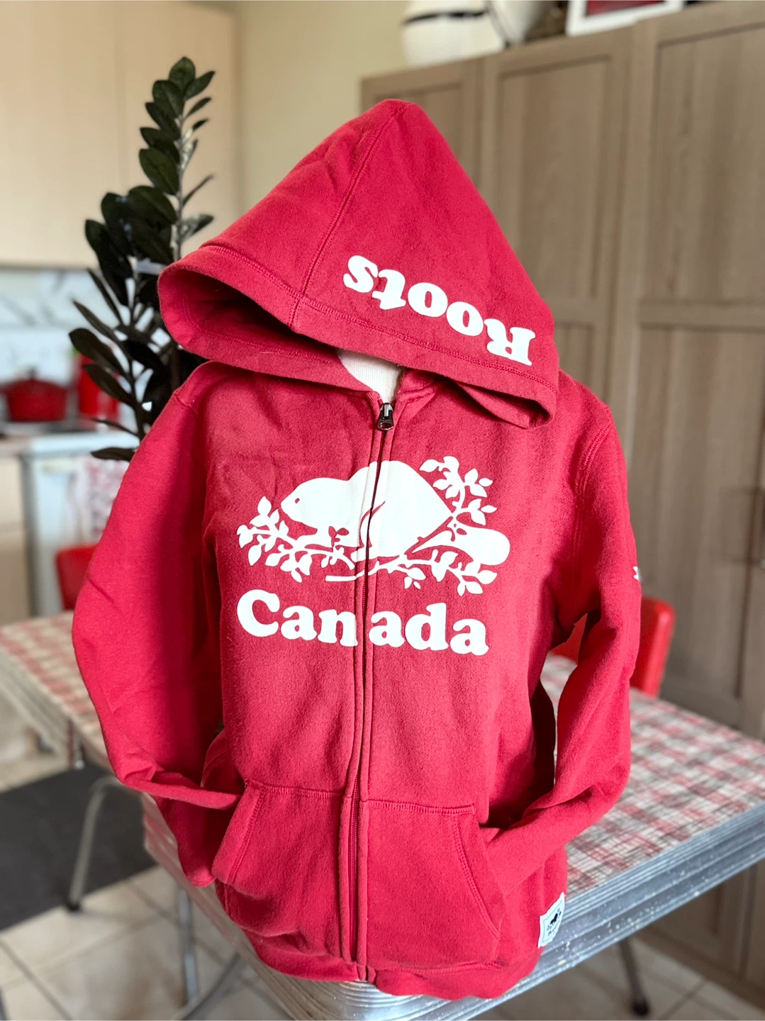 Roots Kids Red Full Zip Hoodie - XXL (13-14 YRS)