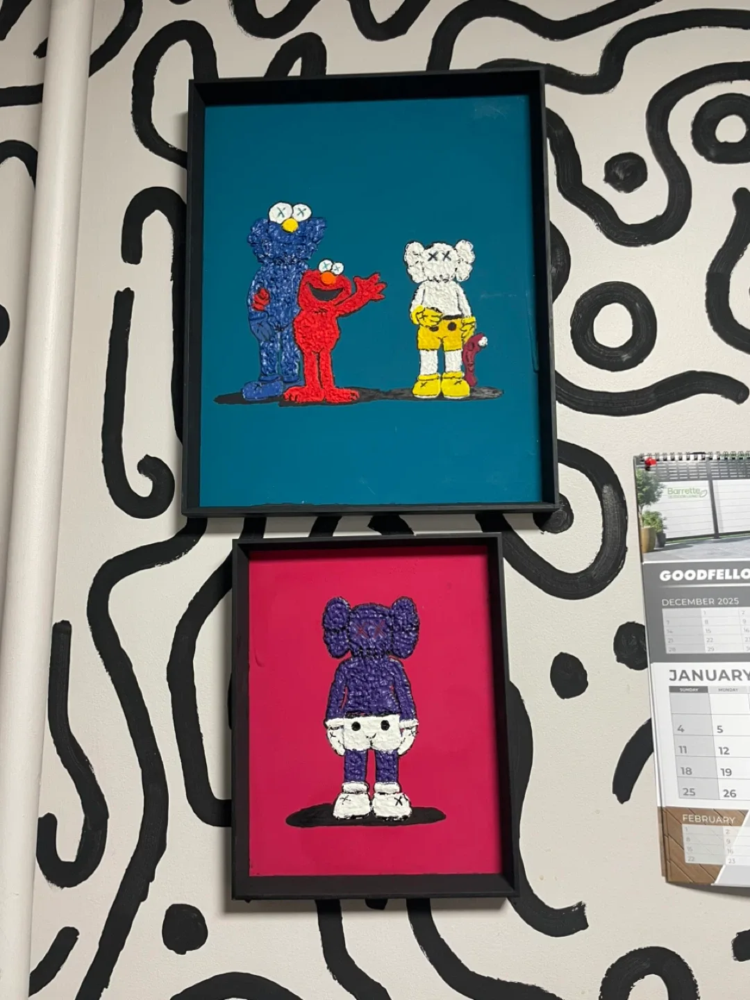 Kaws Sesame Street Framed Art