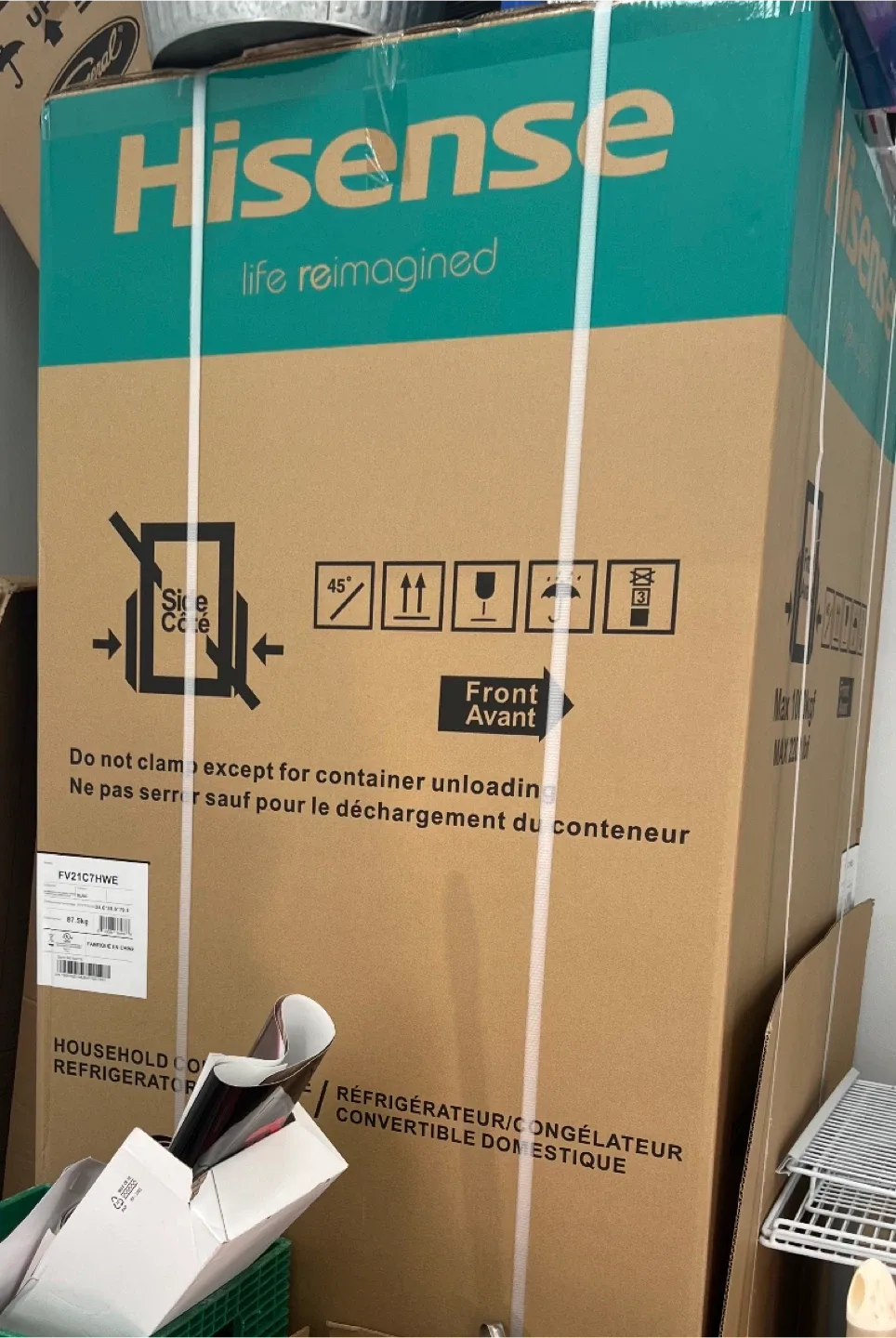 Hisense 21.2 cu ft White Upright Freezer - NEW!only 650/-