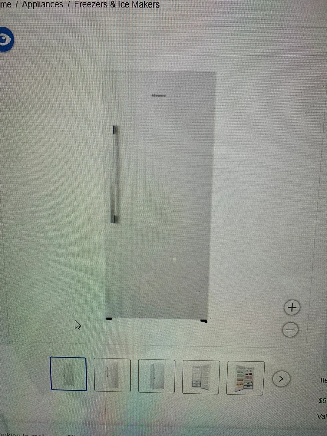 Hisense 21.2 cu ft White Upright Freezer - NEW!only 650/- image indicator(3)