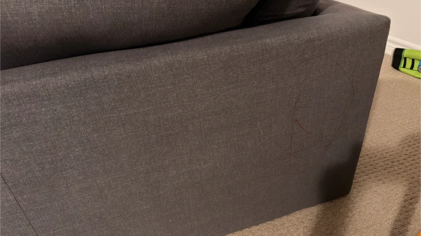 Grey Sectional Sofa - Some Stains image indicator(4)