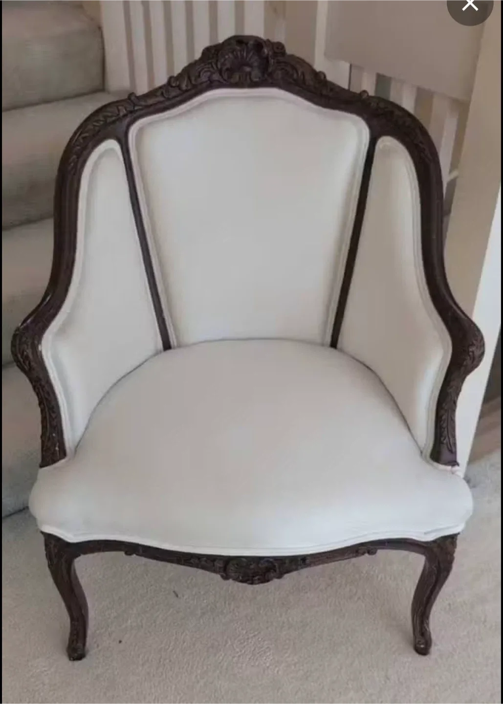 Antique Style White Armchair