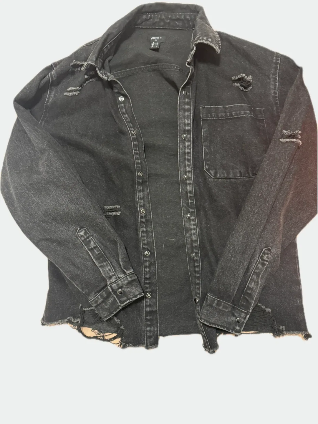 Forever 21 Distressed Denim Jacket