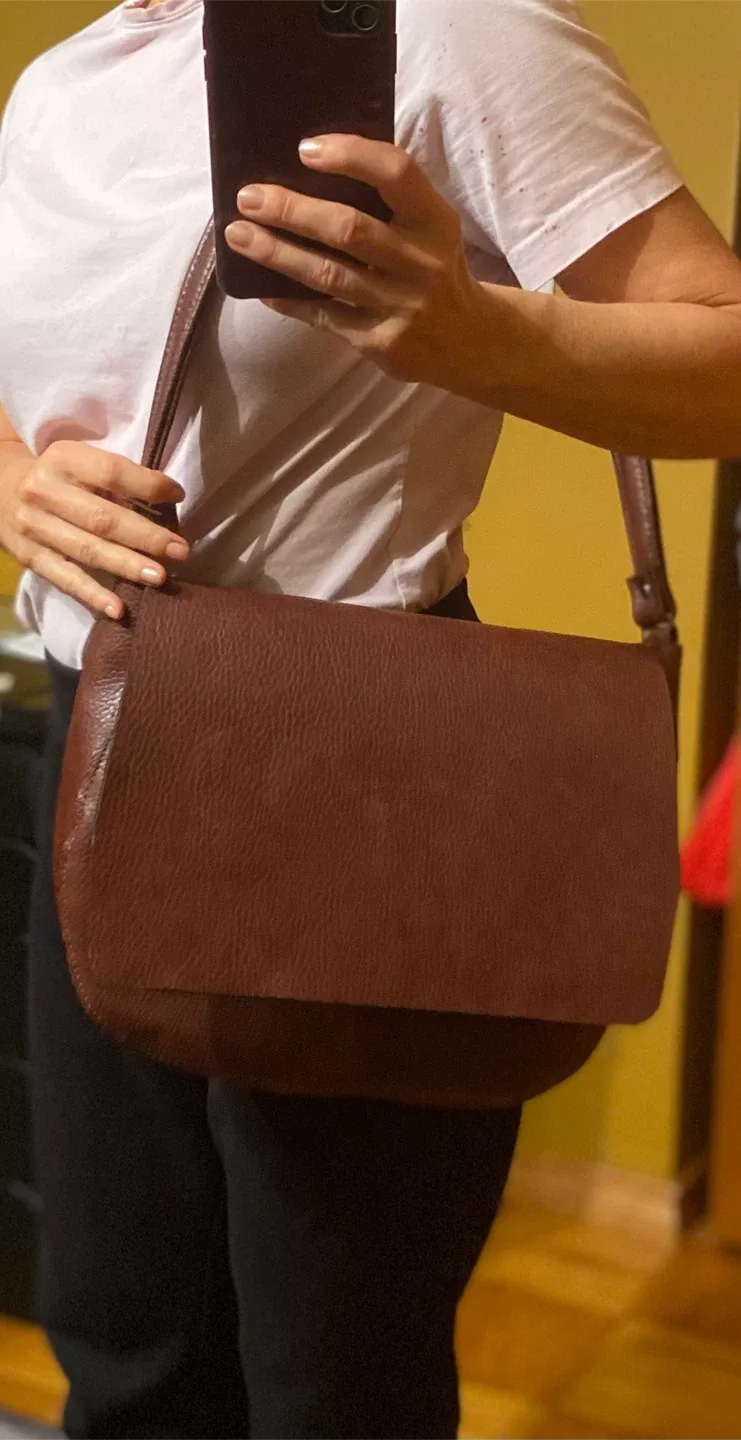 Brown Leather Shoulder/Cross Body Bag image indicator(3)