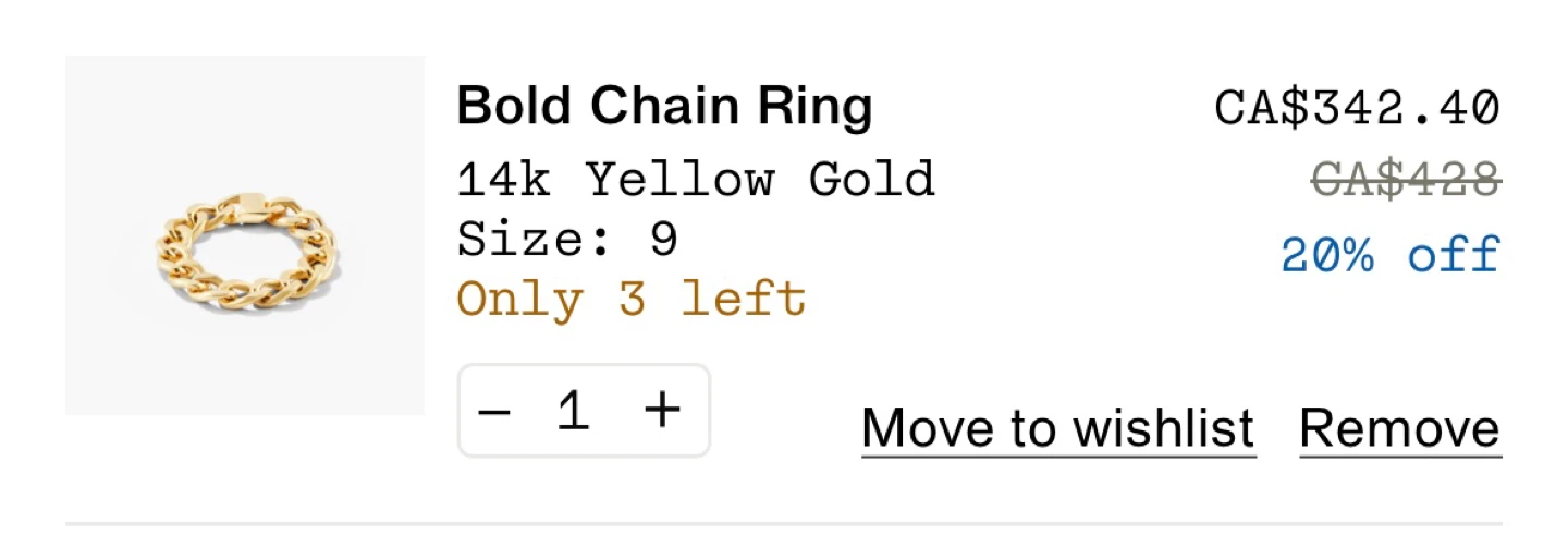 MEJURI-Bold Chain RING 14k Yellow Gold Size8-$200 - photo 4