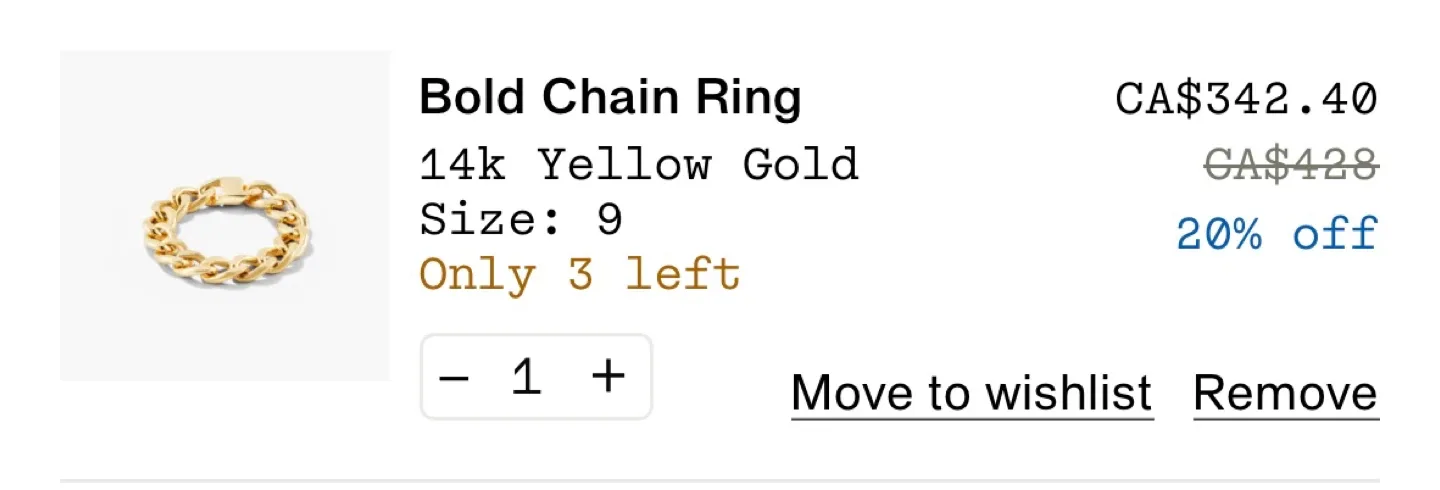 MEJURI-Bold Chain RING 14k Yellow Gold Size 8-$250 image indicator(4)