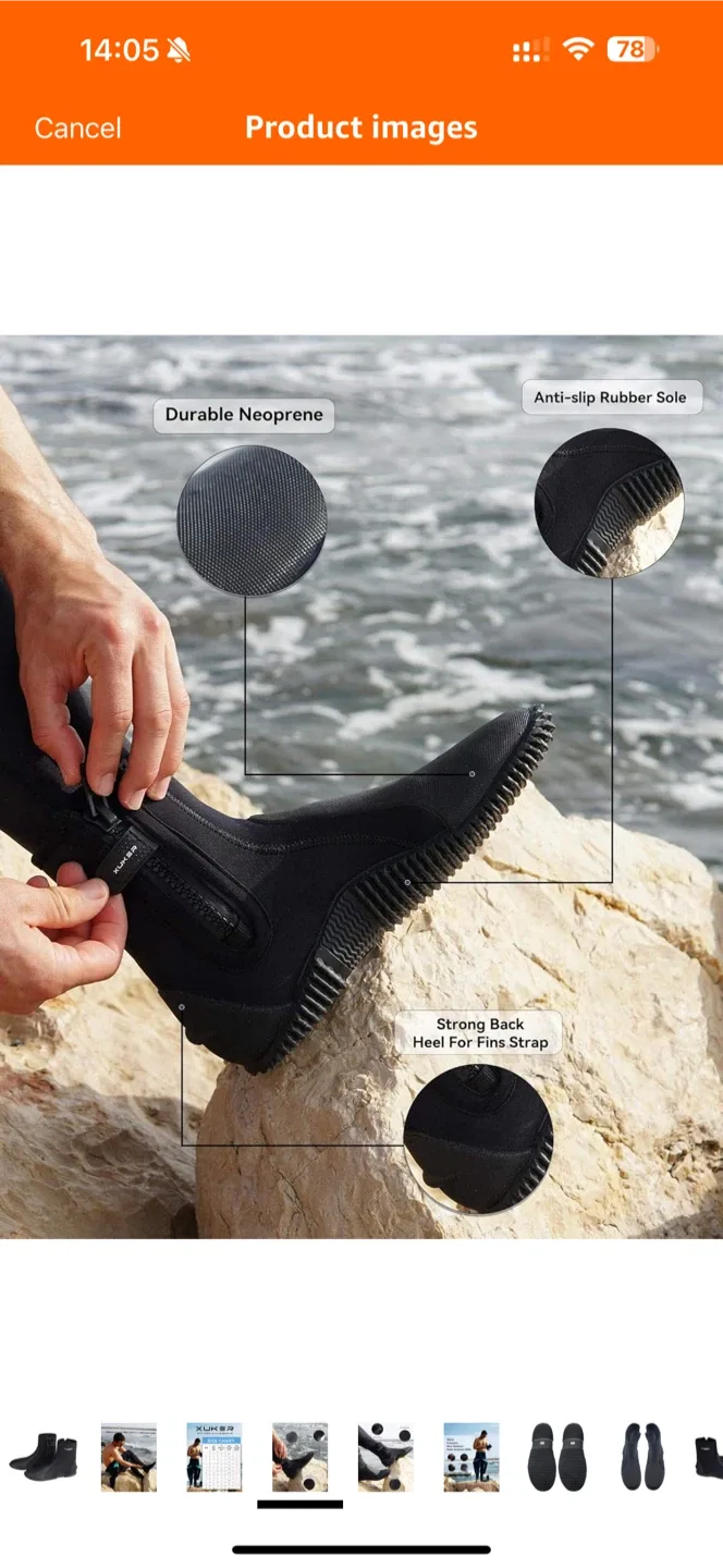 Xuker Neoprene Wetsuit Boots - Size 6 women 5 men image indicator(5)
