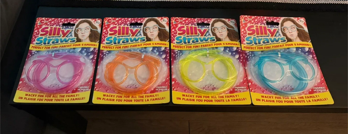 New Set of 4 Silly Straws - Perfect for Fun!