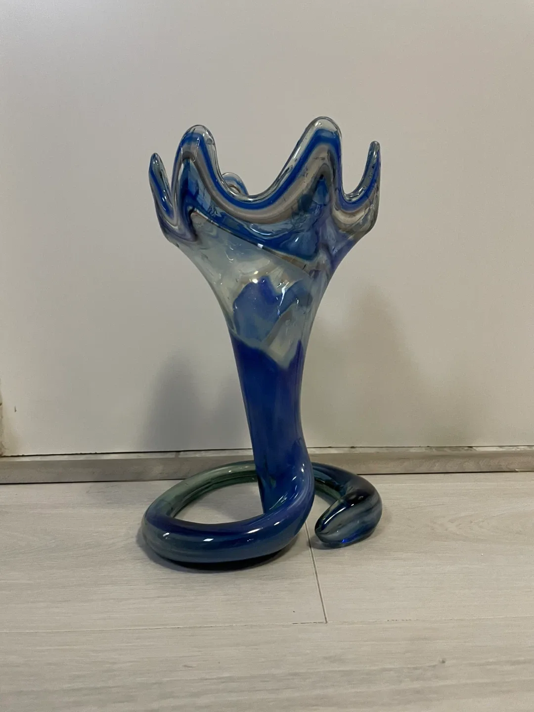 Stunning hand-blown Blue Glass Vase