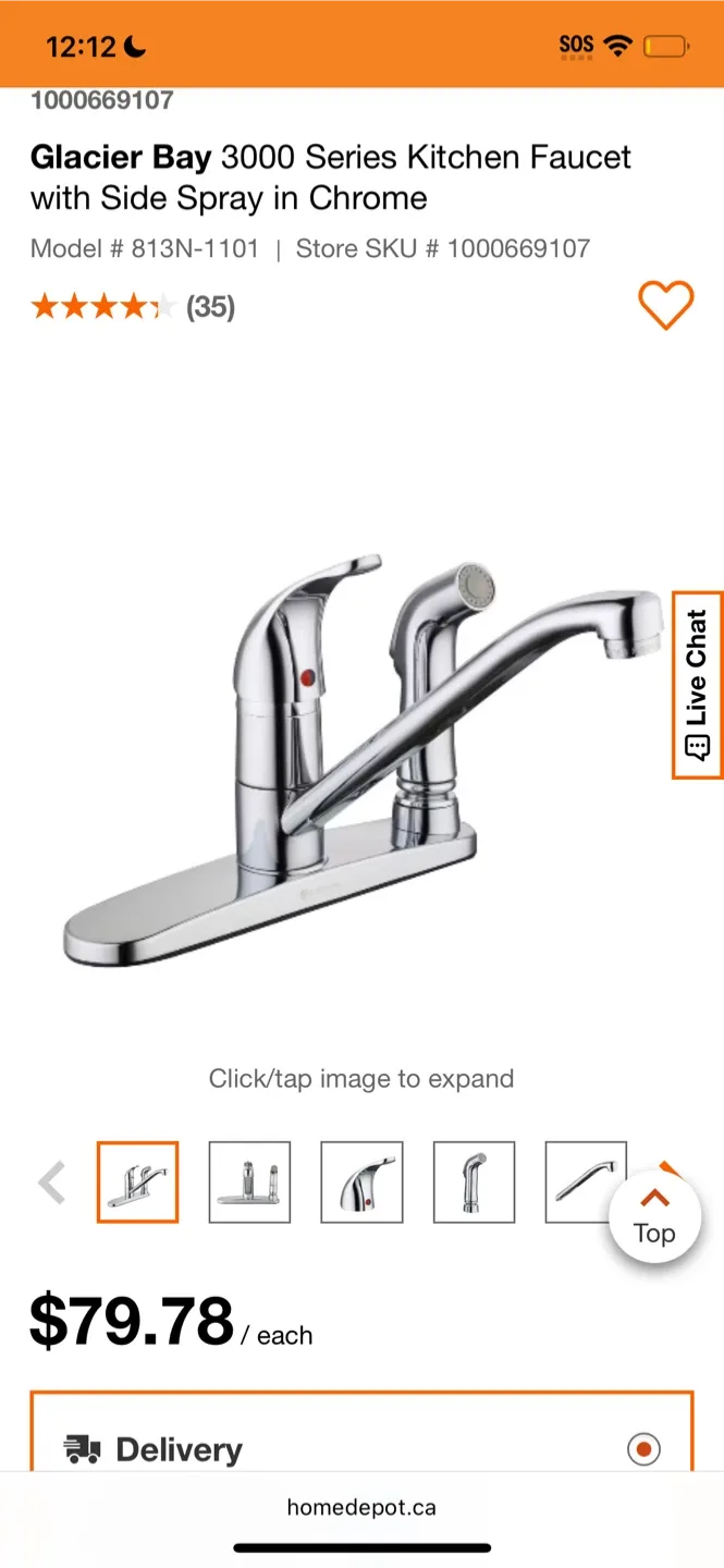 Glacier Bay 3000 Series Kitchen Faucet - Chrome image indicator(3)