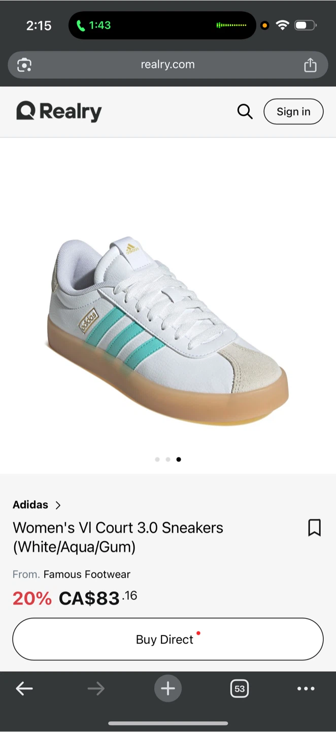 Adidas VL Court 3.0 Women's Sneakers - Size 7.5 - photo 3