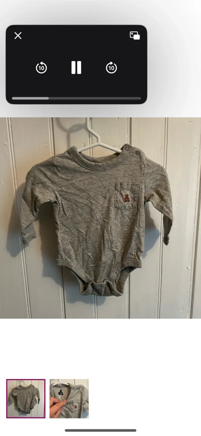 Baby Gap Grey Onesie - Size 3/6m Months