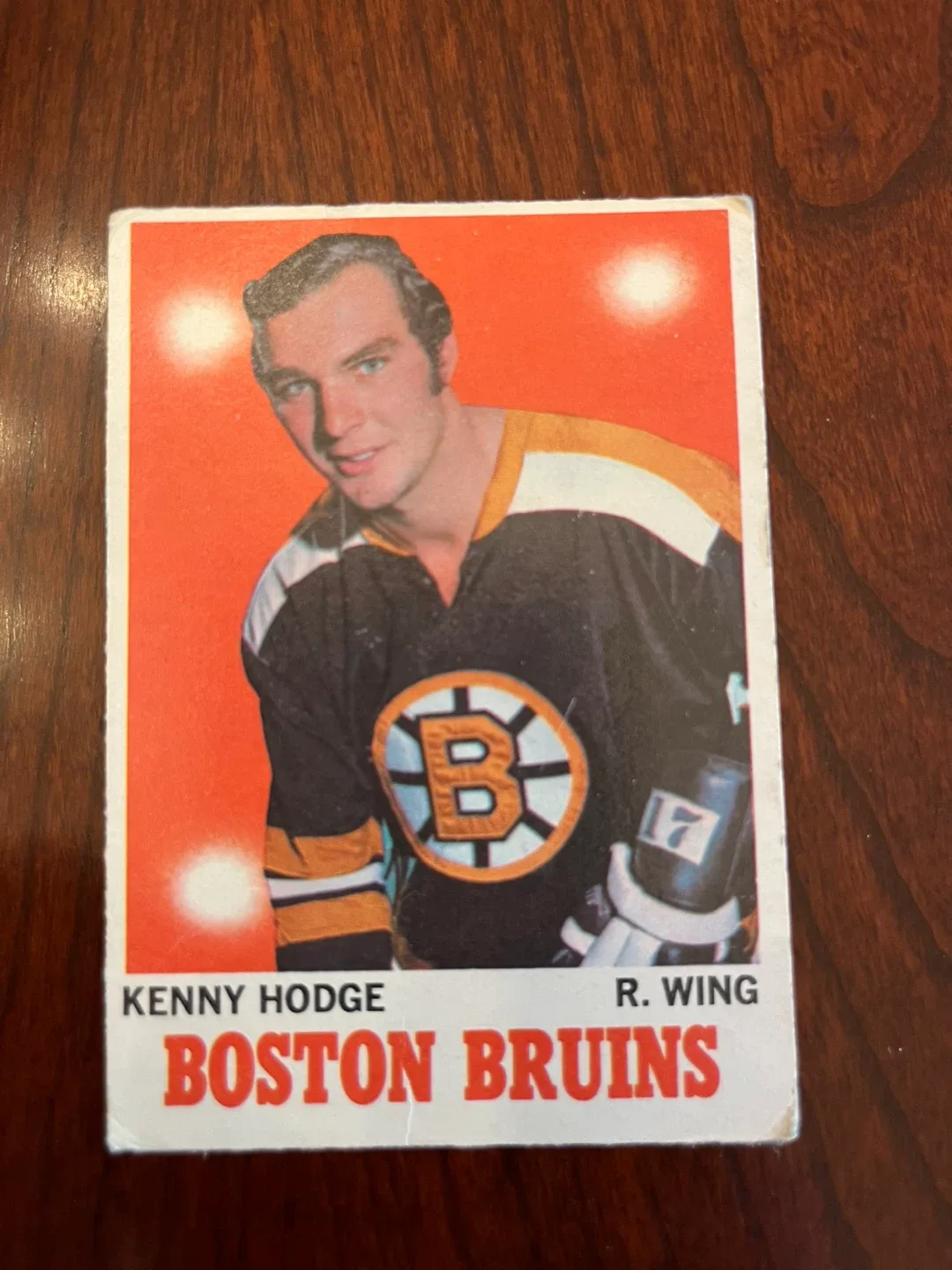 70-71 Topps Card # 8 KEN KENNY HODGE BOSTON BRUINS