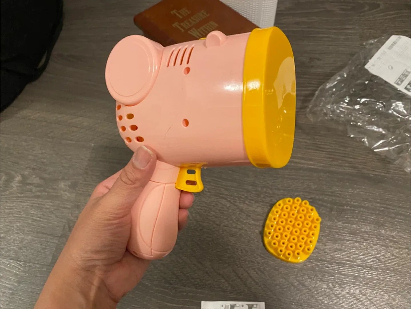 Pink & Yellow Bubble Gun