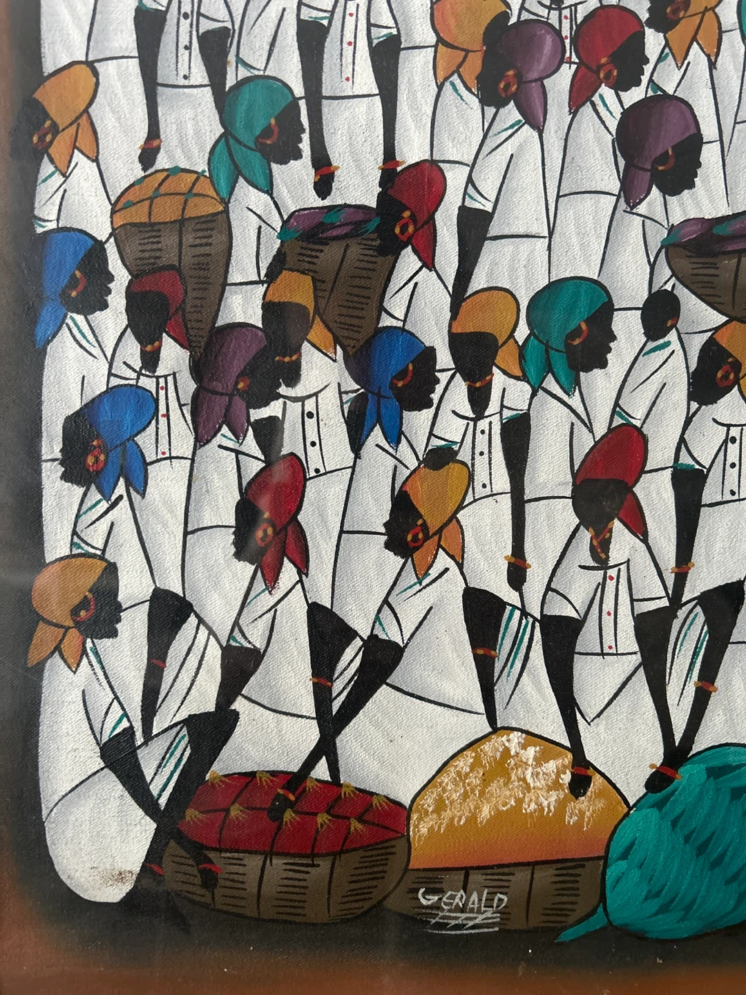 Women at the Market Painting - Signed : Gerald - photo 4
