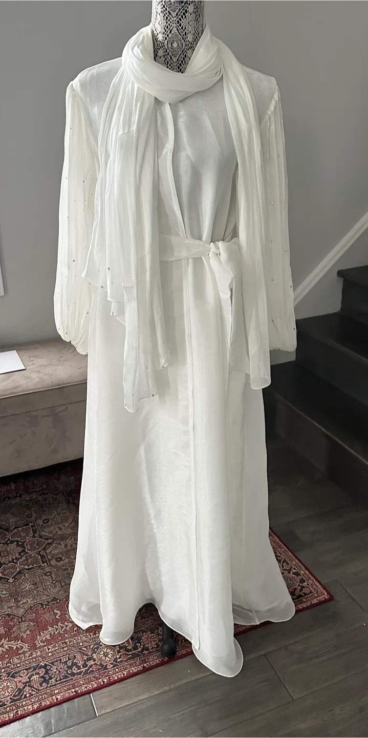 White Dress with Scarf and Belt - $65 - East York