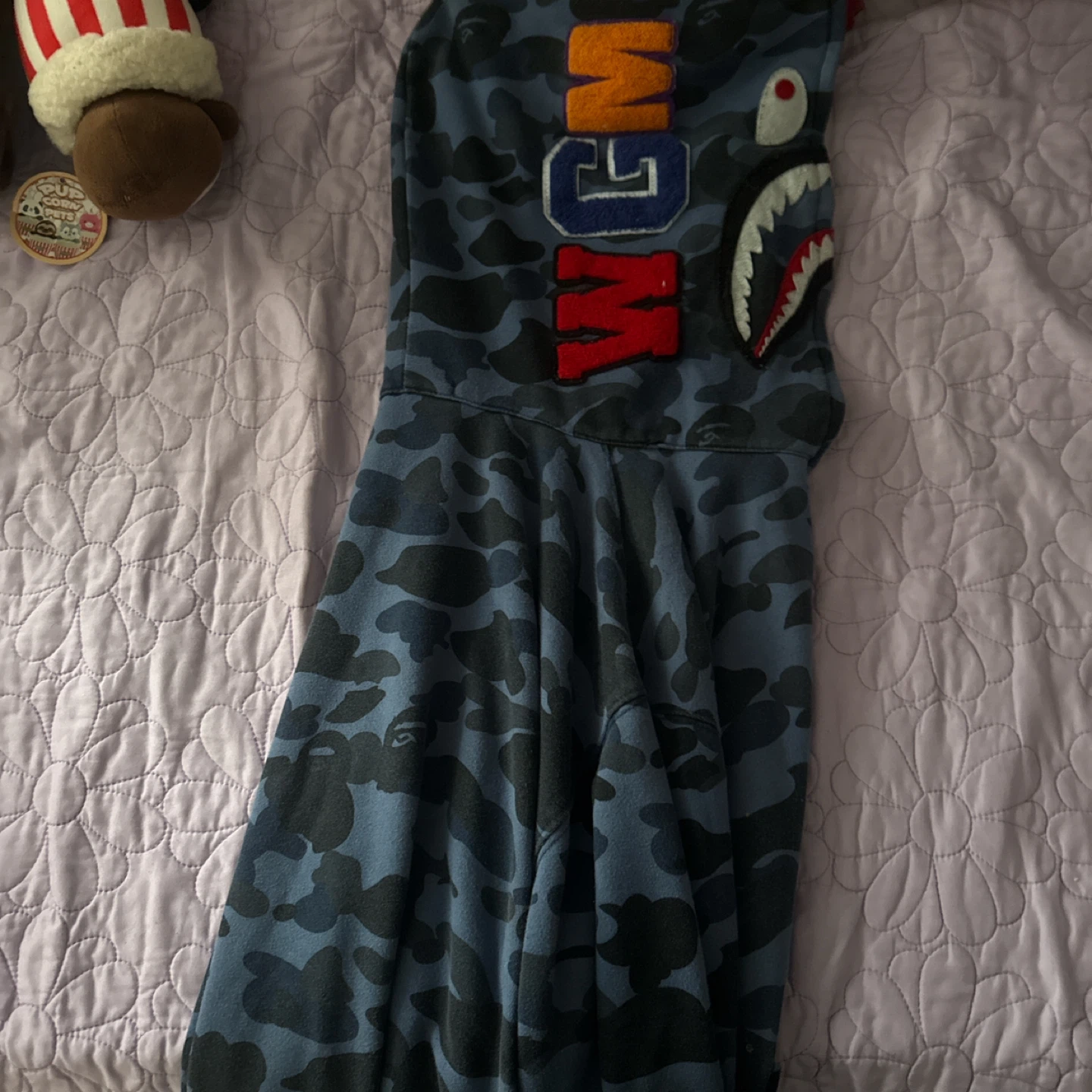 BAPE Blue Camo Shark Full Zip Hoodie - photo 2