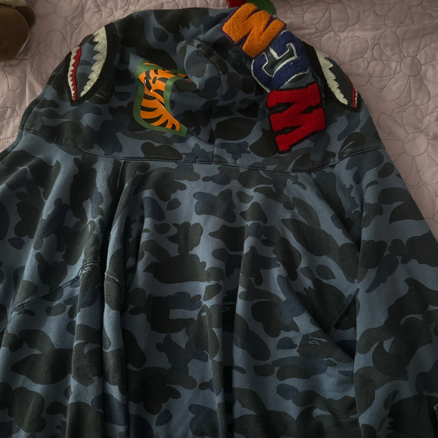BAPE Blue Camo Shark Full Zip Hoodie