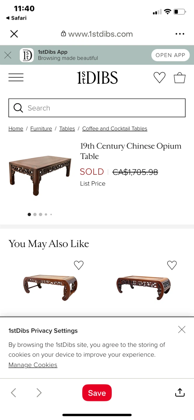 Hand carved opium Asian coffee table - photo 5