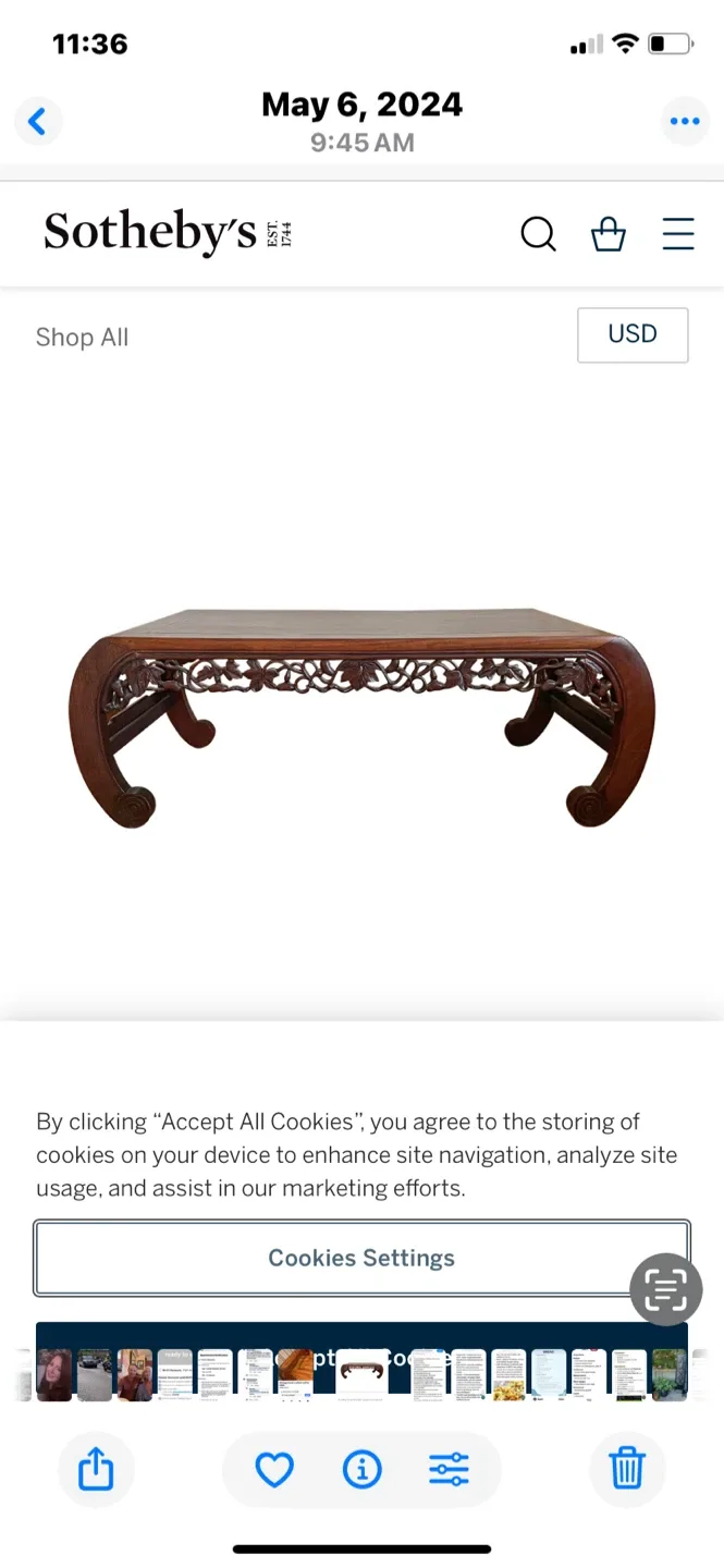 Hand carved opium Asian coffee table image indicator(6)