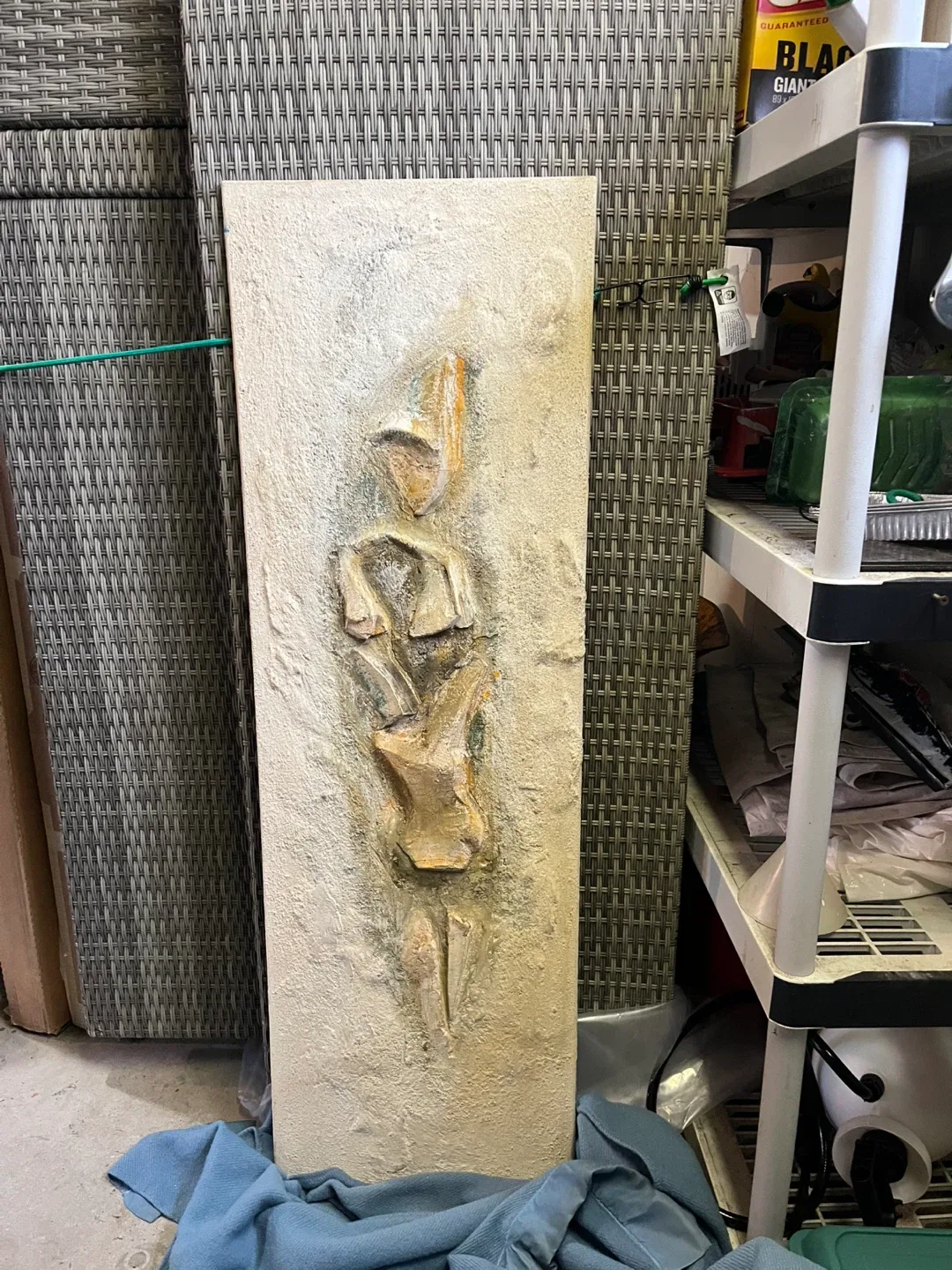 Wall Art Sculpture. Relief of a Figure in Plaster