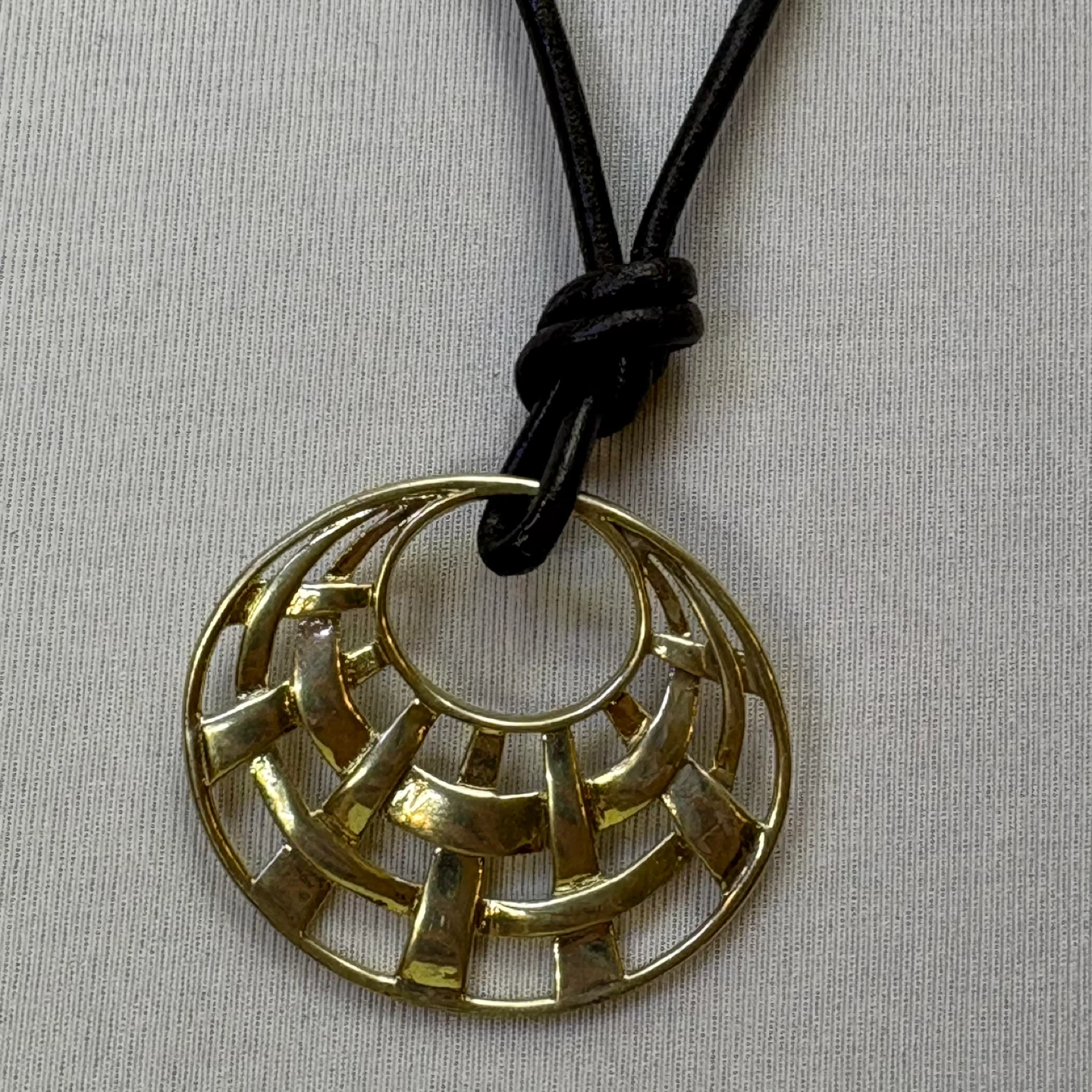 Fossil Gold Tone Woven Pendant Necklace Earring Set - photo 2
