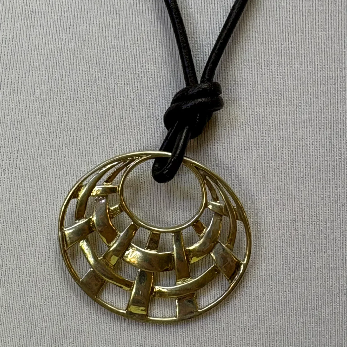 Fossil Gold Tone Woven Pendant Necklace Earring Set image indicator(2)