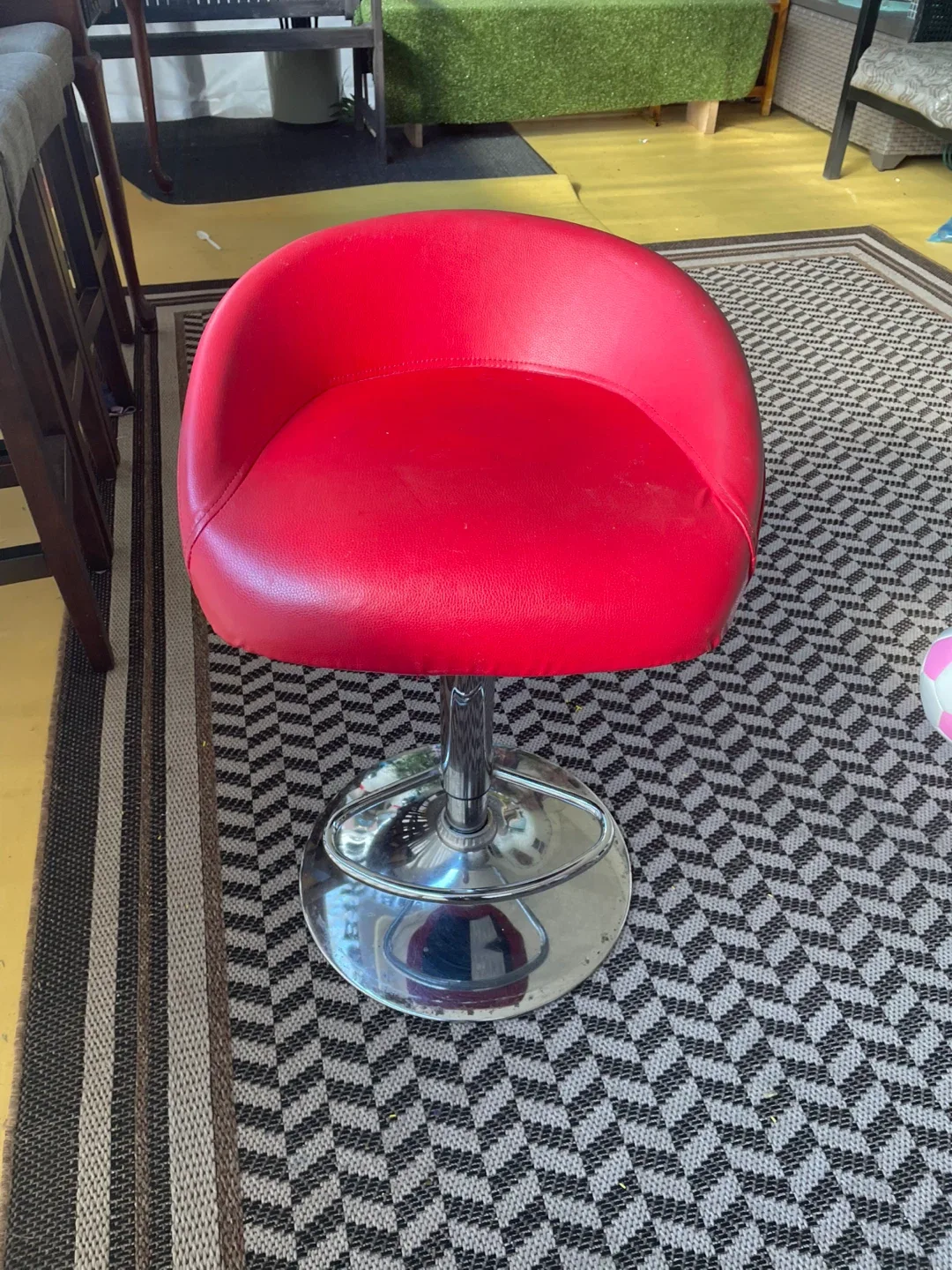 Red Swivel Bar Stool