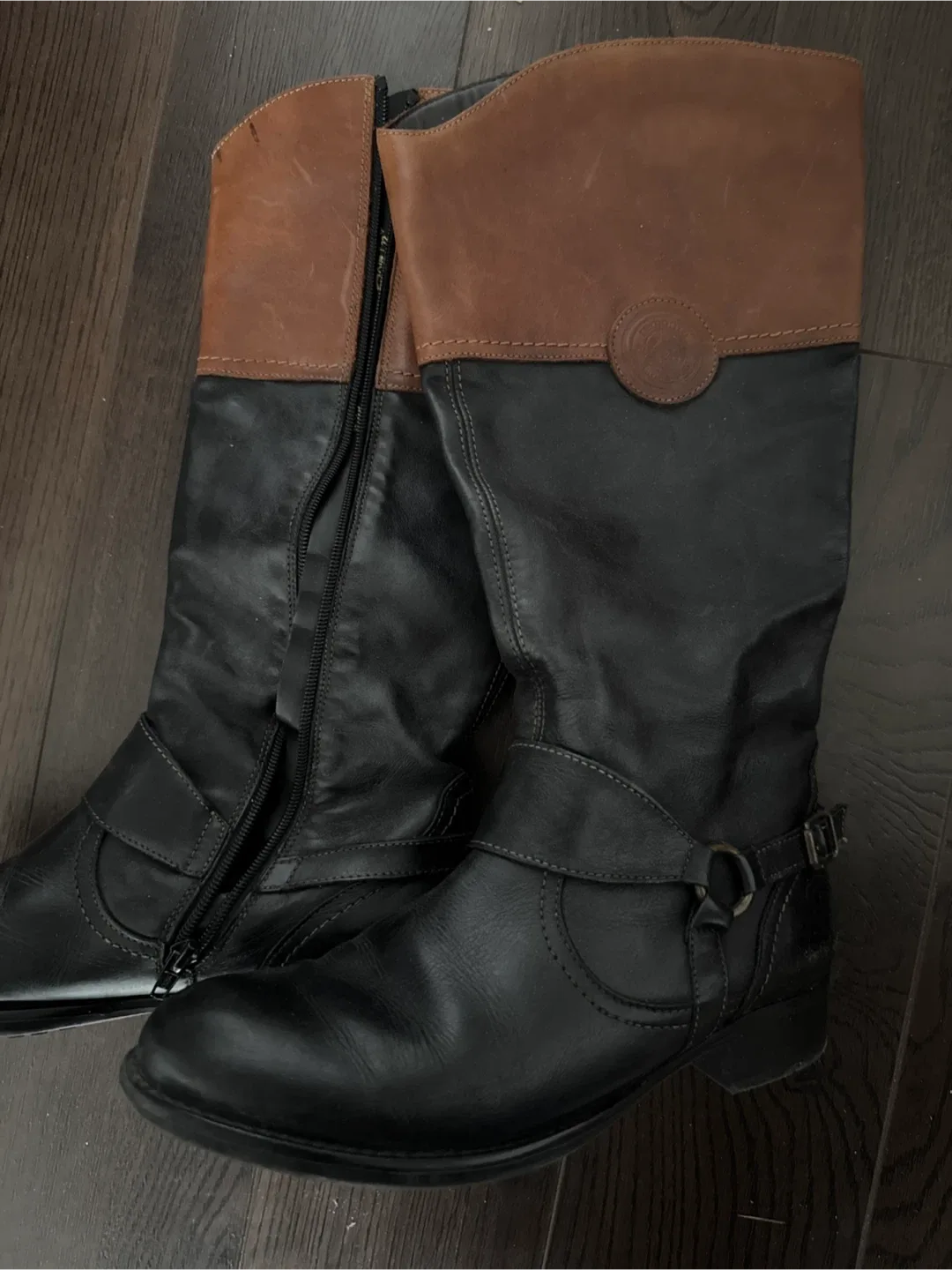 Two-Tone Leather Riding Boots size 38