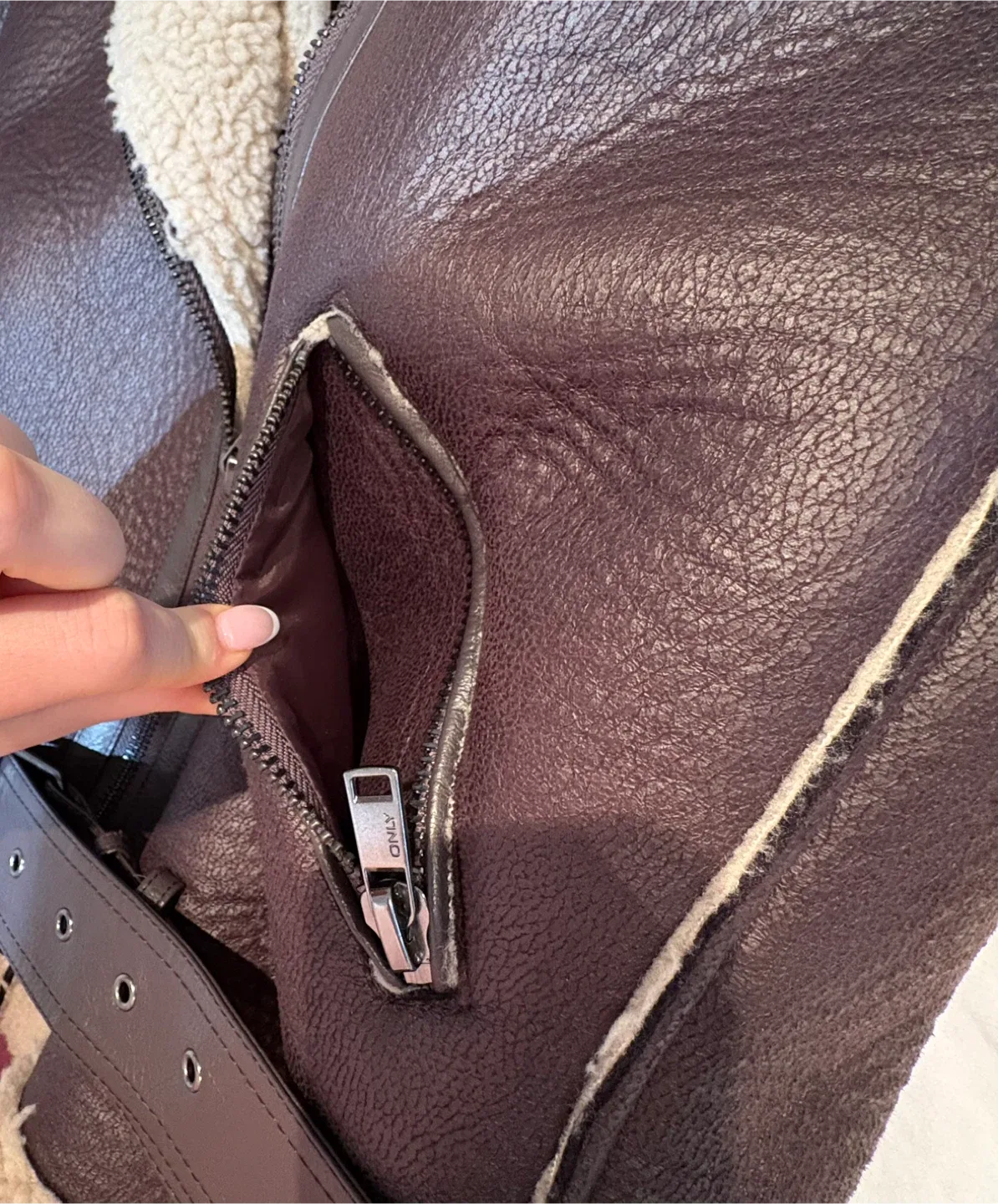 Faux Leather Aviator Jacket image indicator(7)