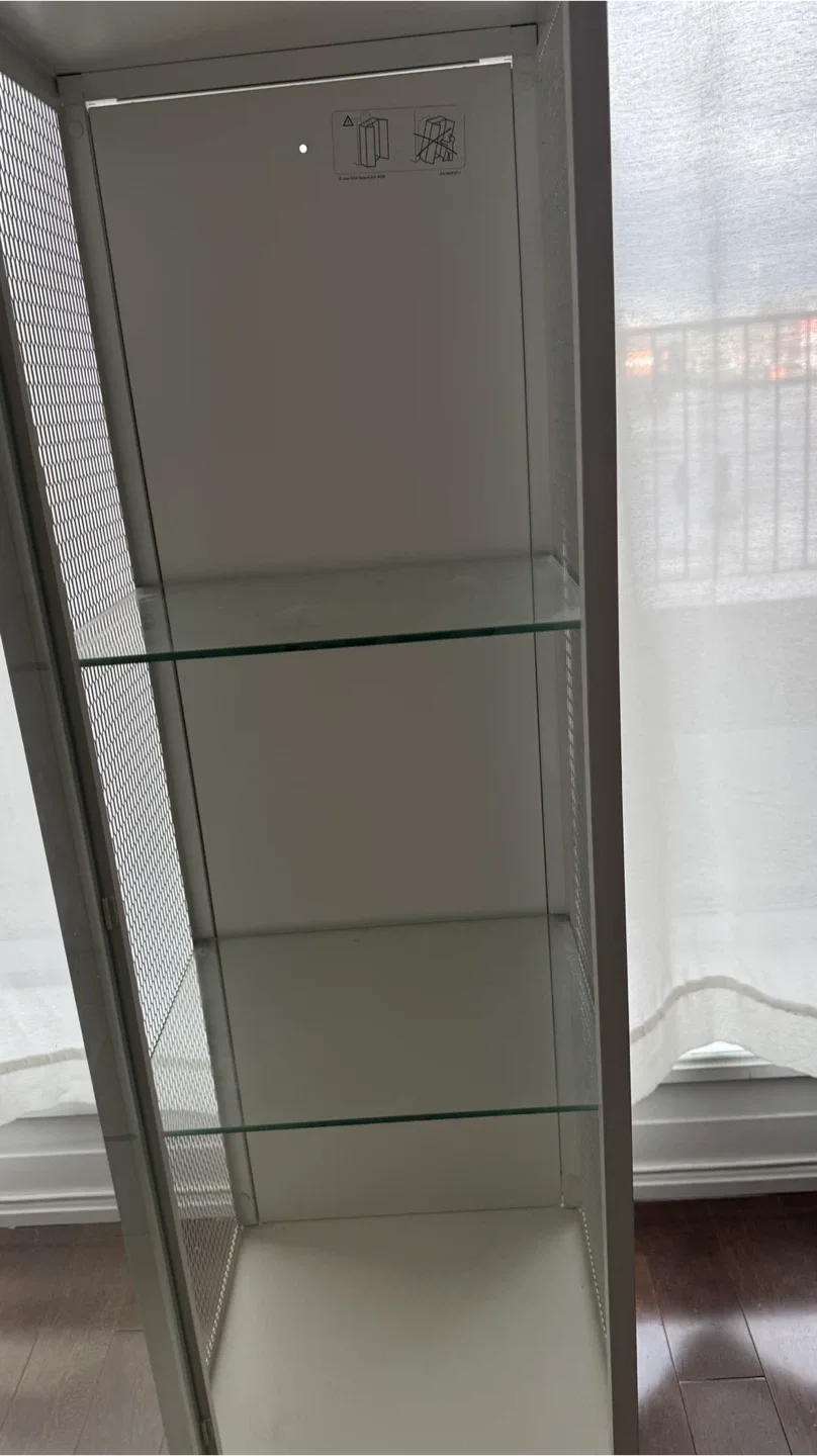 Ikea  BAGGEBO Glass-door cabinet, metal white image indicator(3)