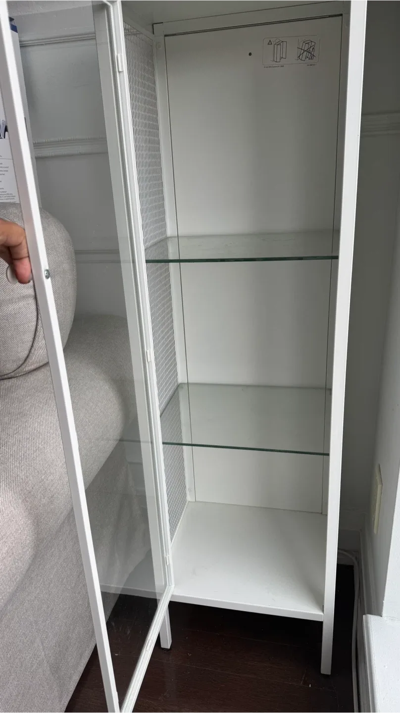 Ikea  BAGGEBO Glass-door cabinet, metal white image indicator(2)