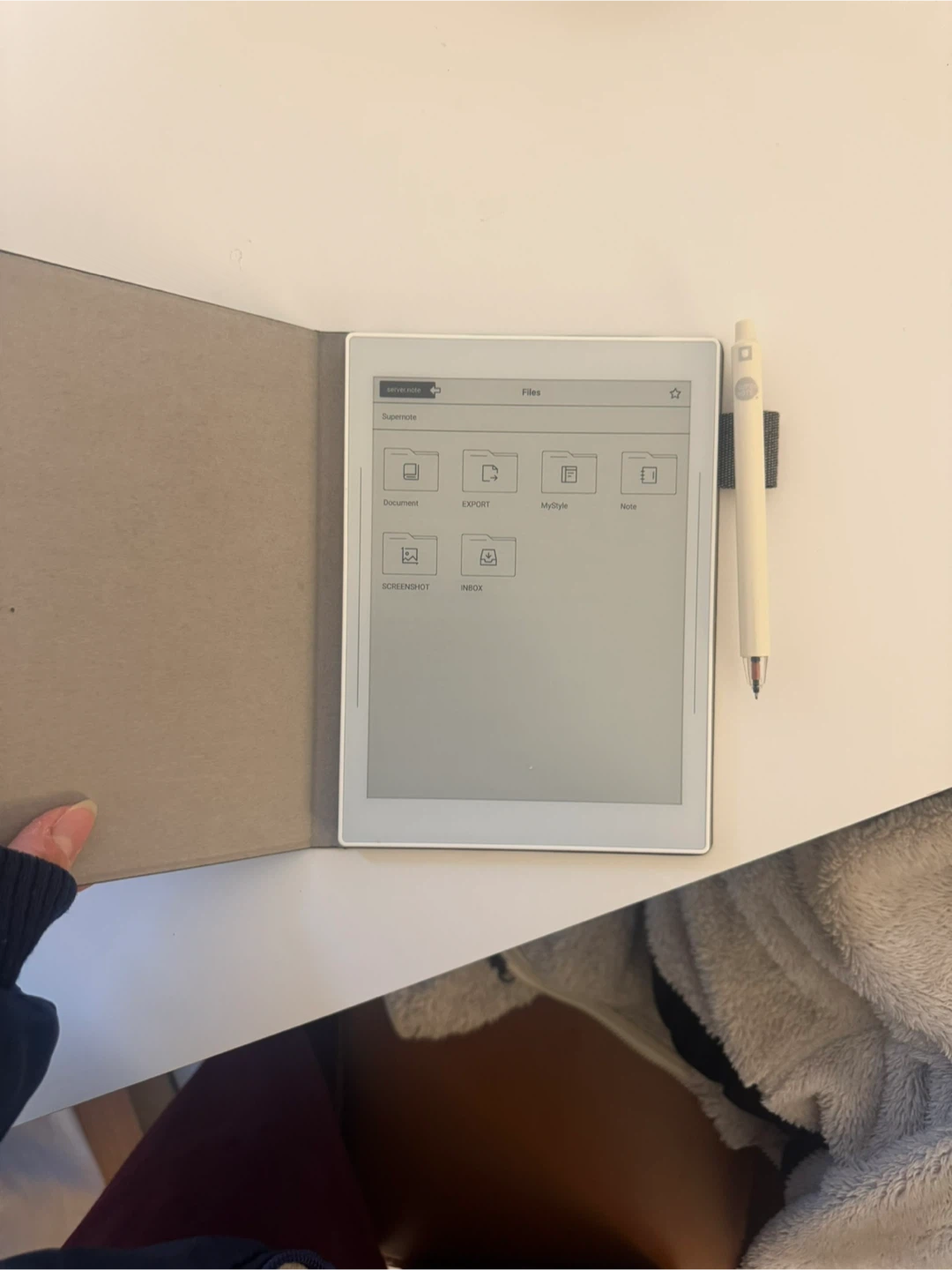 Supernote Nomad White E-ink Tablet with Canvas Folio